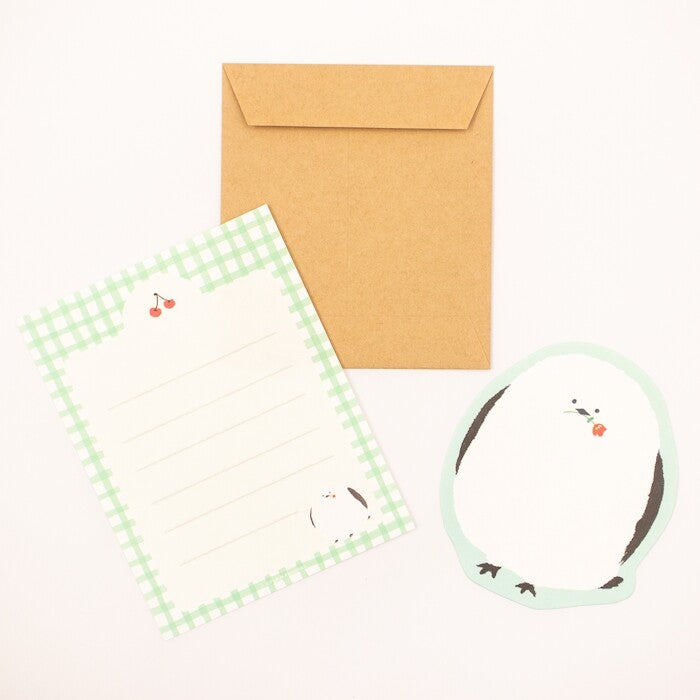 Fluffy Bird, Watashibiyori Die-Cut Mini Letter Set, Imported Japan