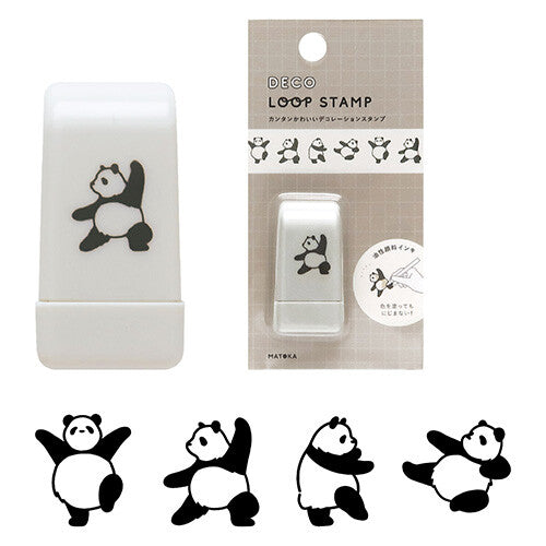 Deco • Panda Kung Fu Loop Stamp, Imported Japan