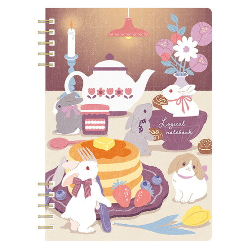 Nakabayashi • Bunny Spiral W-Ring Notebooks, Imported Japan