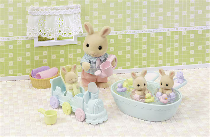 Calico Critters • Sylvanian Families, Triplets Baby Bathtime Set, Imported Japan