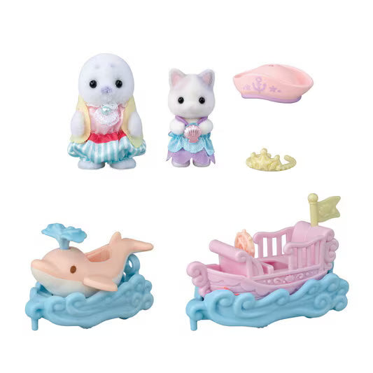 Calico Critters • Sylvanian Families, Amusement Park Ride - Boat & Dolphin Set, Imported Japan