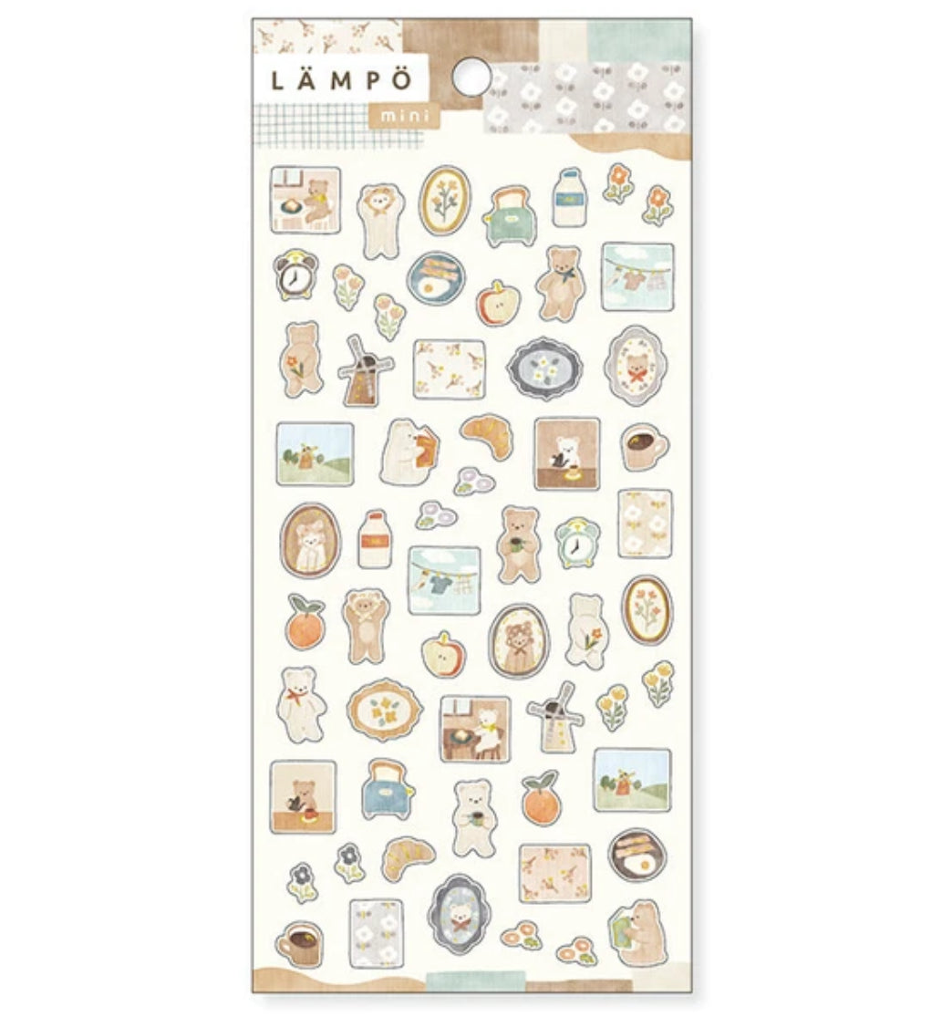 Assorted Cozy Bear Stickers, Imported Japan