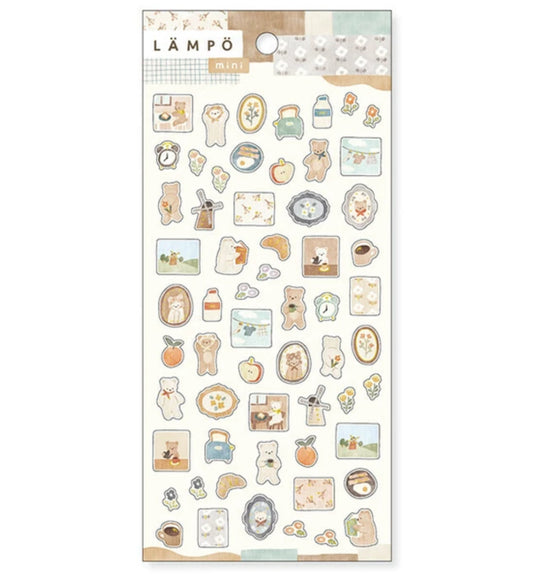 Assorted Cozy Bear Stickers, Imported Japan