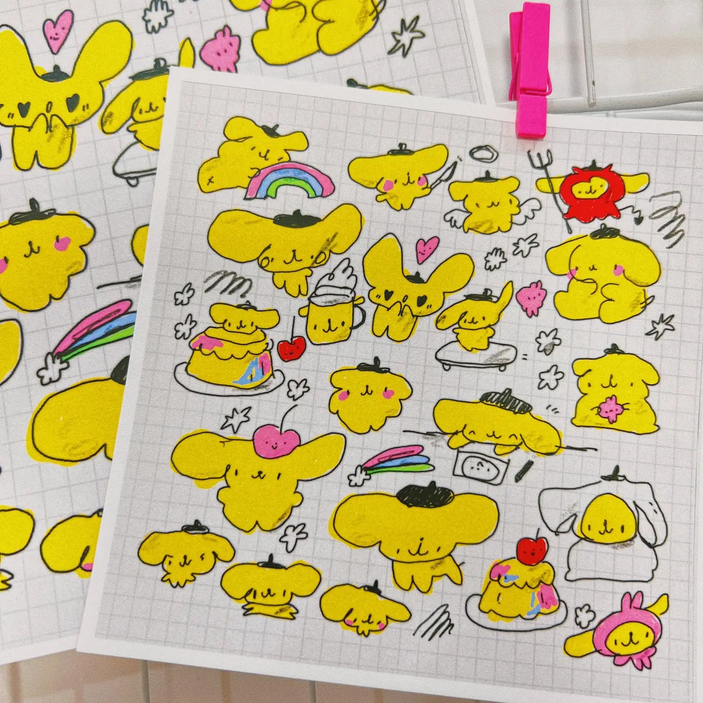 Tabetaaii • Pompompurin 5.5" x 5.5" Print