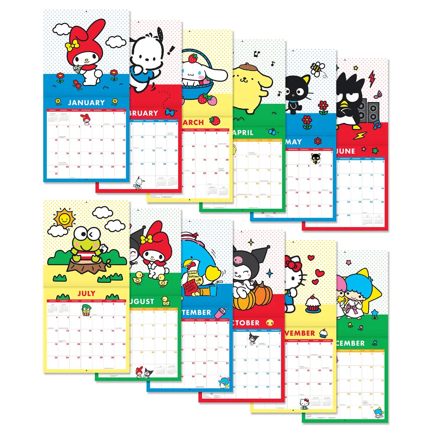 Sanrio • 2027 Hello Kitty and Friends Retro 12" X 12" Wall Calendar