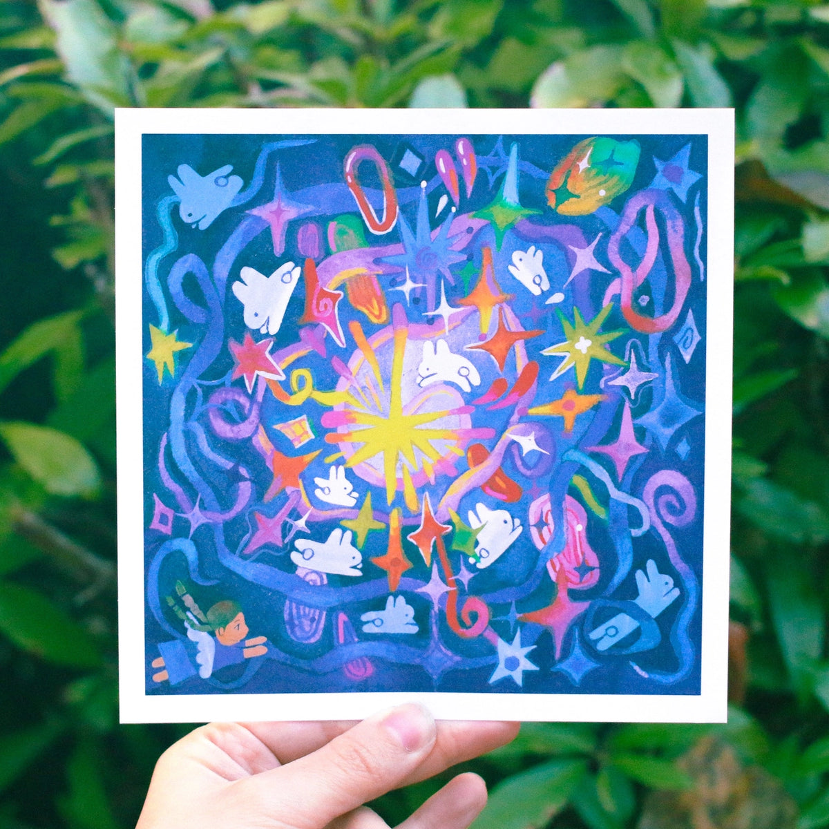 Odd Rabbits • Cosmos 6 x 6 Art Print
