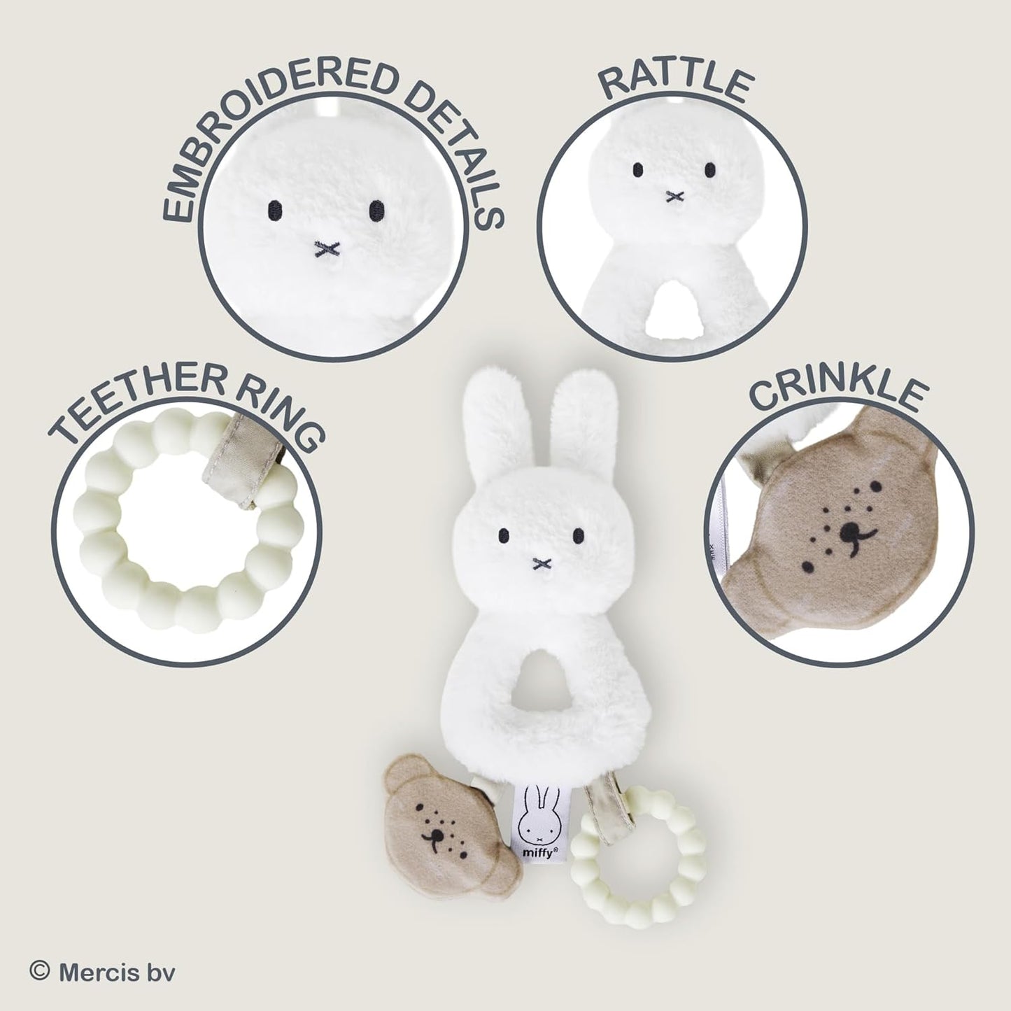 Miffy • Soft Plush Ring Rattle