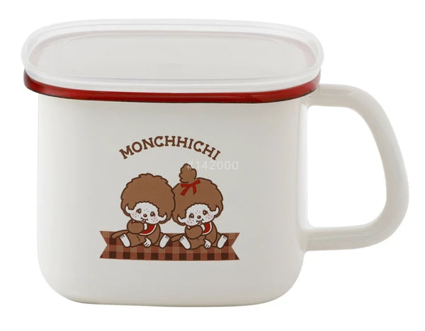 Monchhichi • Enamel Storage Mug with Lid, Imported Japan
