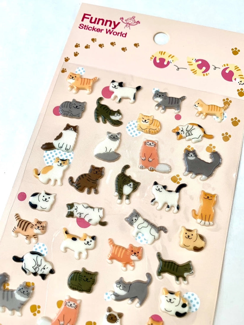 Cat Puffy Stickers