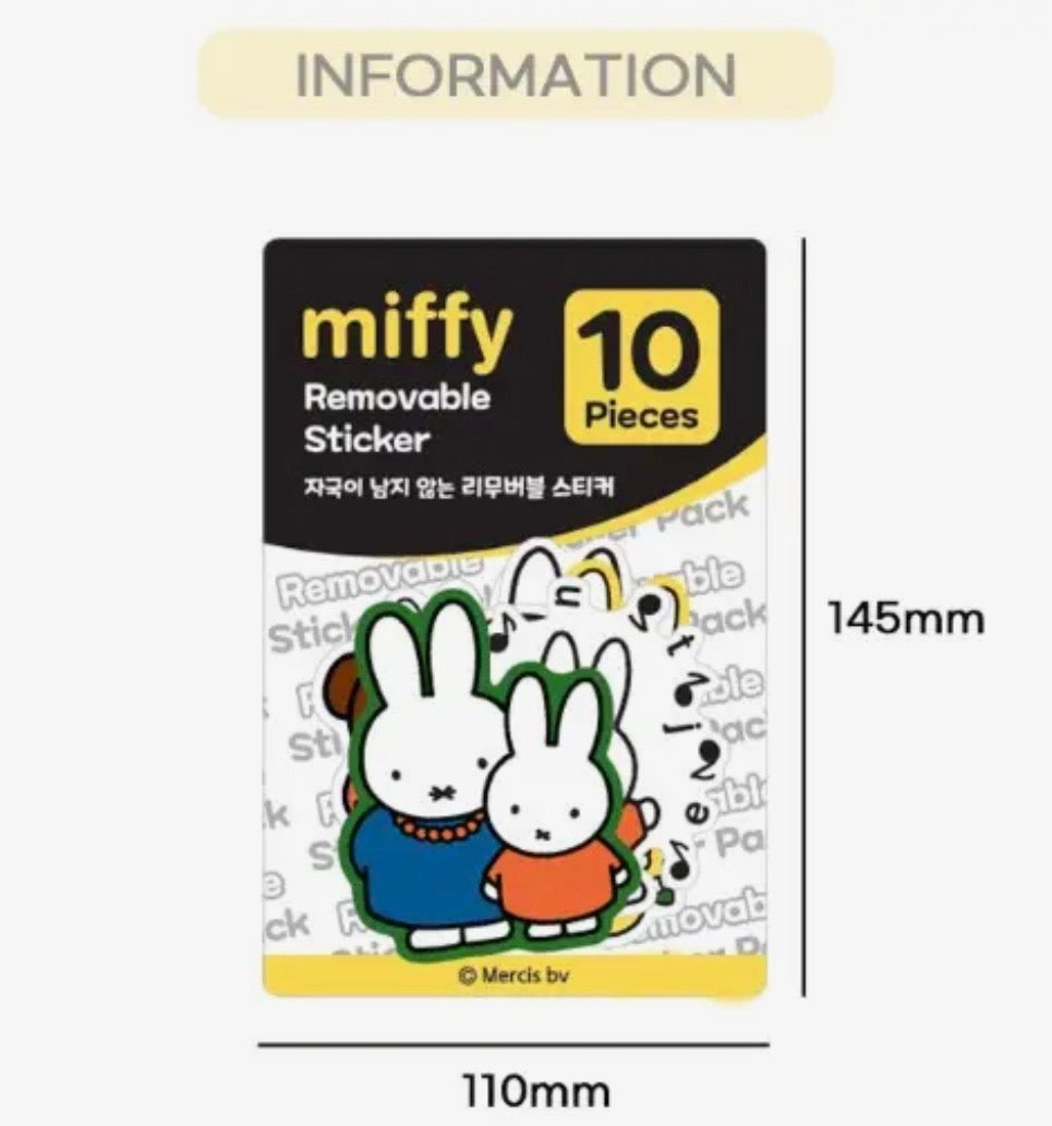 Miffy • 10pc Set Removable Multi Stickers Pack