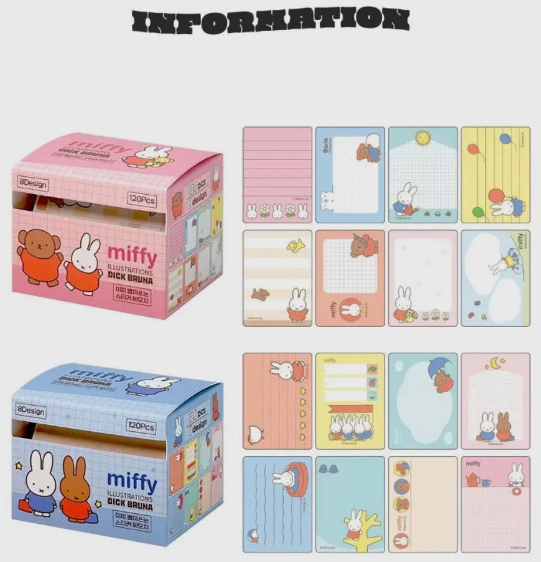 Miffy • Sticky Memo Notes Labels, 120 Sheets