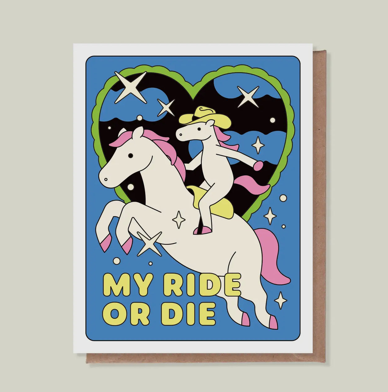 Épée Lapin Studio • My Ride or Die Horse Greeting Card