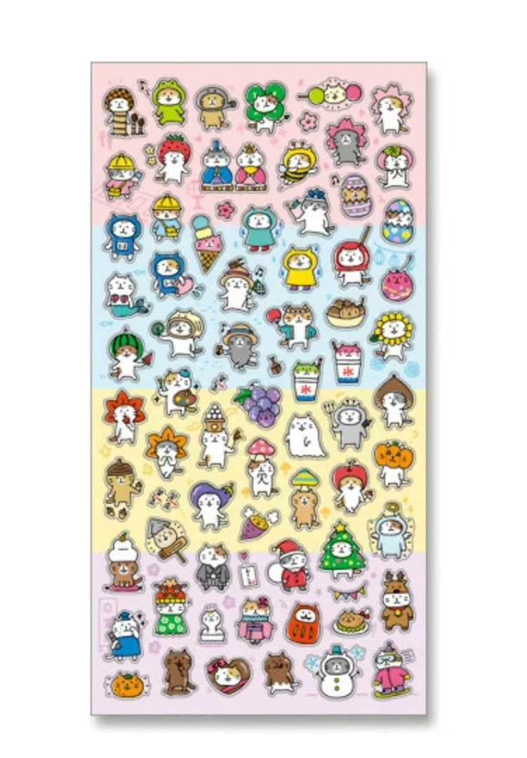 Assorted Cat Character Stickers, Imported Japan