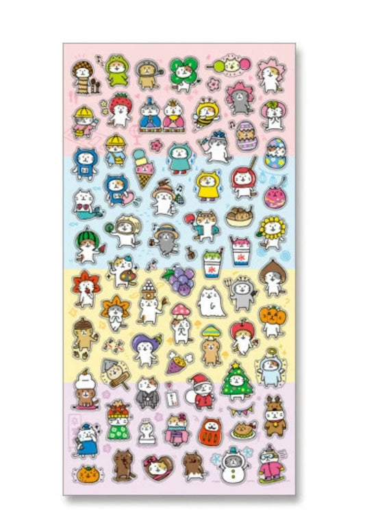 Assorted Cat Character Stickers, Imported Japan