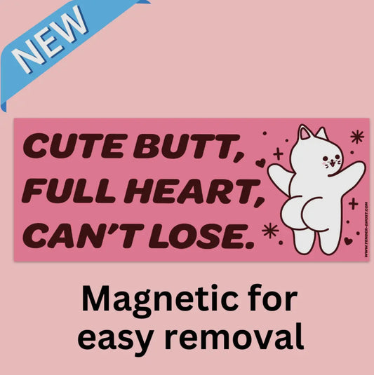 Tender Ghost • Cute Butt, Full Heart Bumper Sticker Magnet