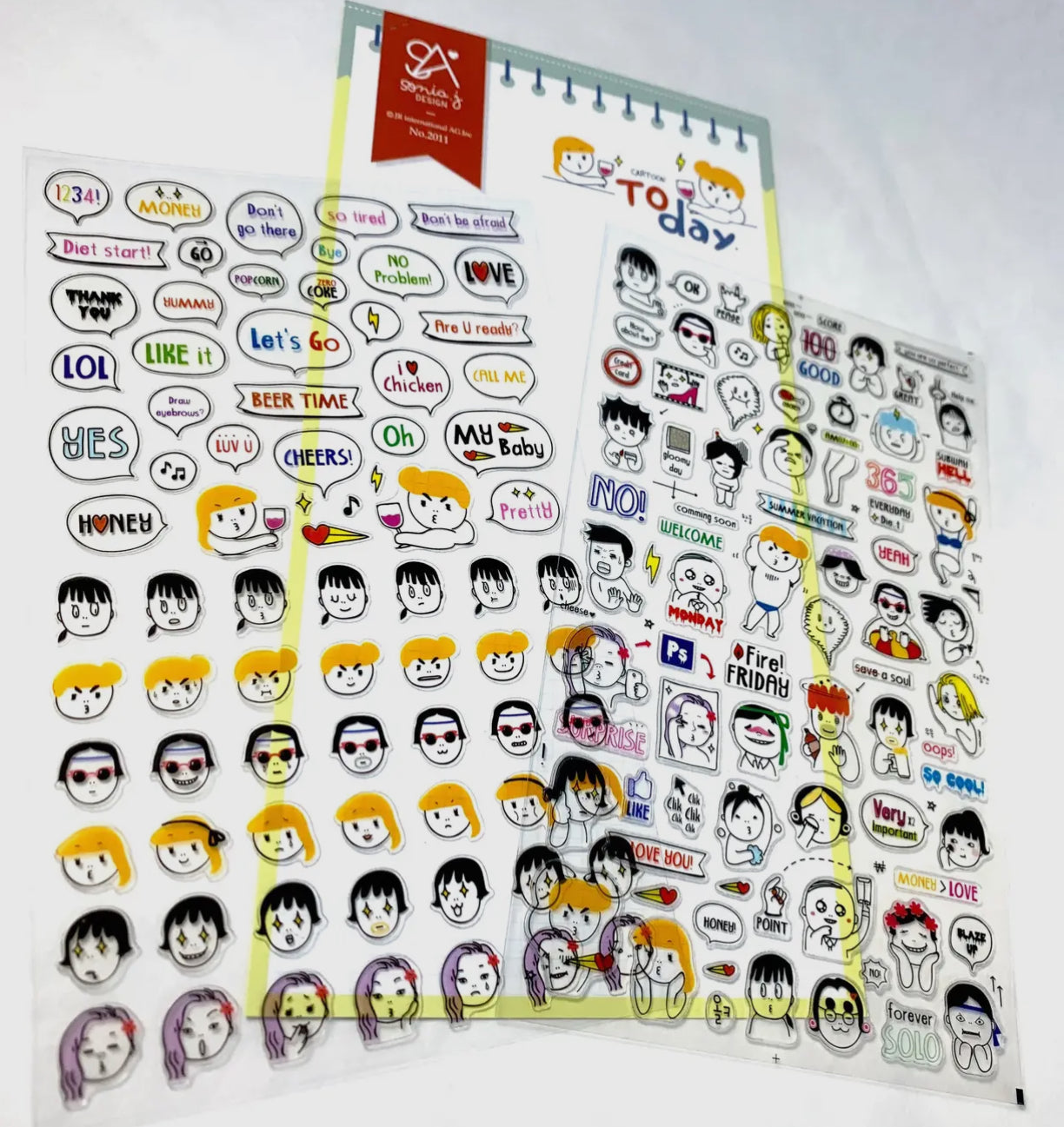 Sonia’s Design • Cartoon Today Stickers, 2 Sheets