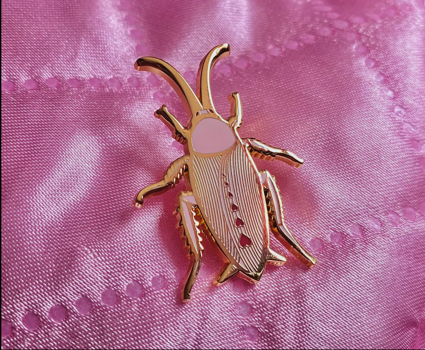 Creepy Gals • Pink Cutie Cockroach 1.5” Enamel Lapel Pin