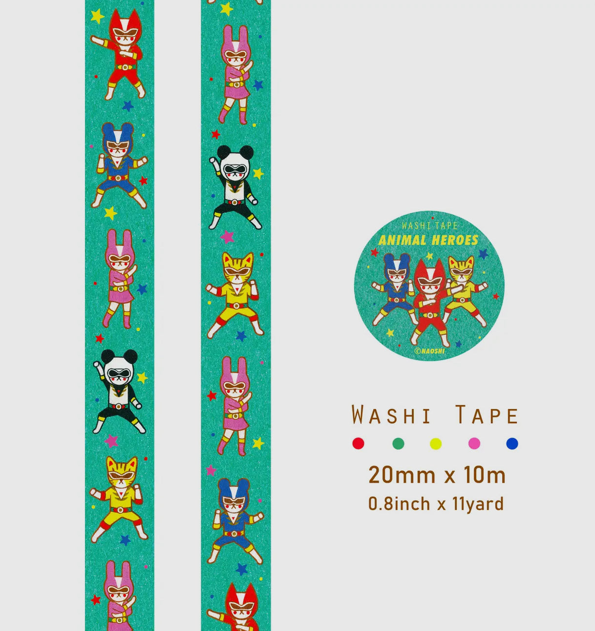 Naoshi • Washi Tape, Animal Heroes