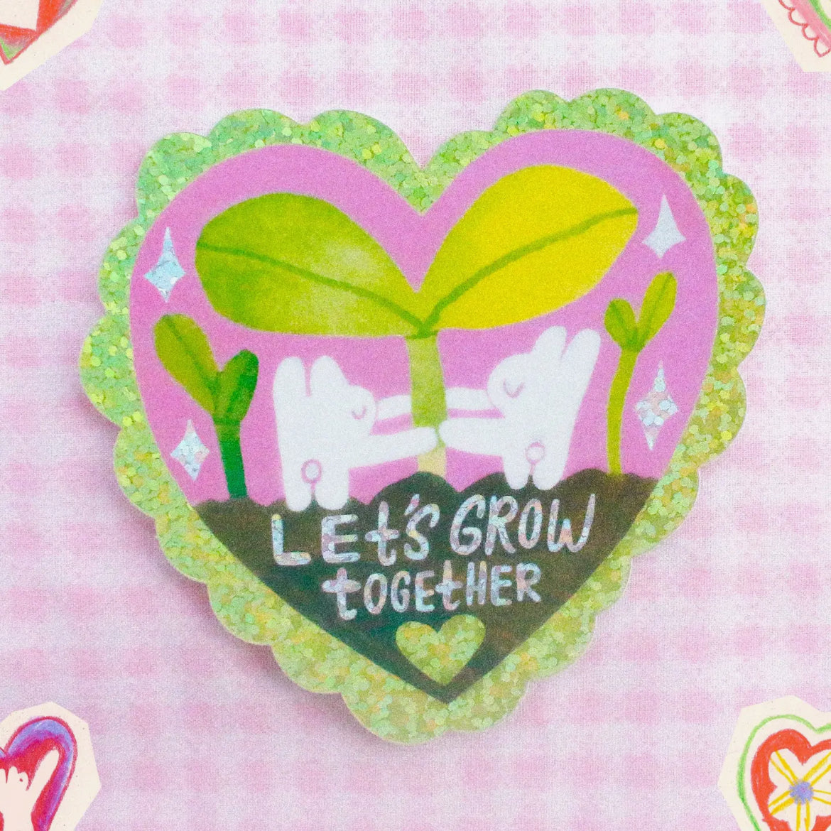 Odd Rabbits • Let’s Grow Together Glitter Vinyl Sticker
