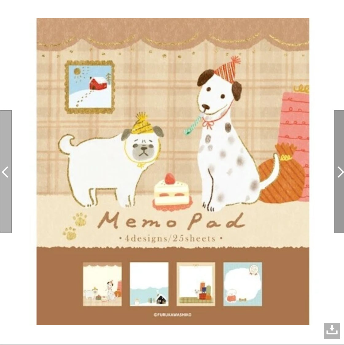 Dog Party Memo Pad, Imported from Japan