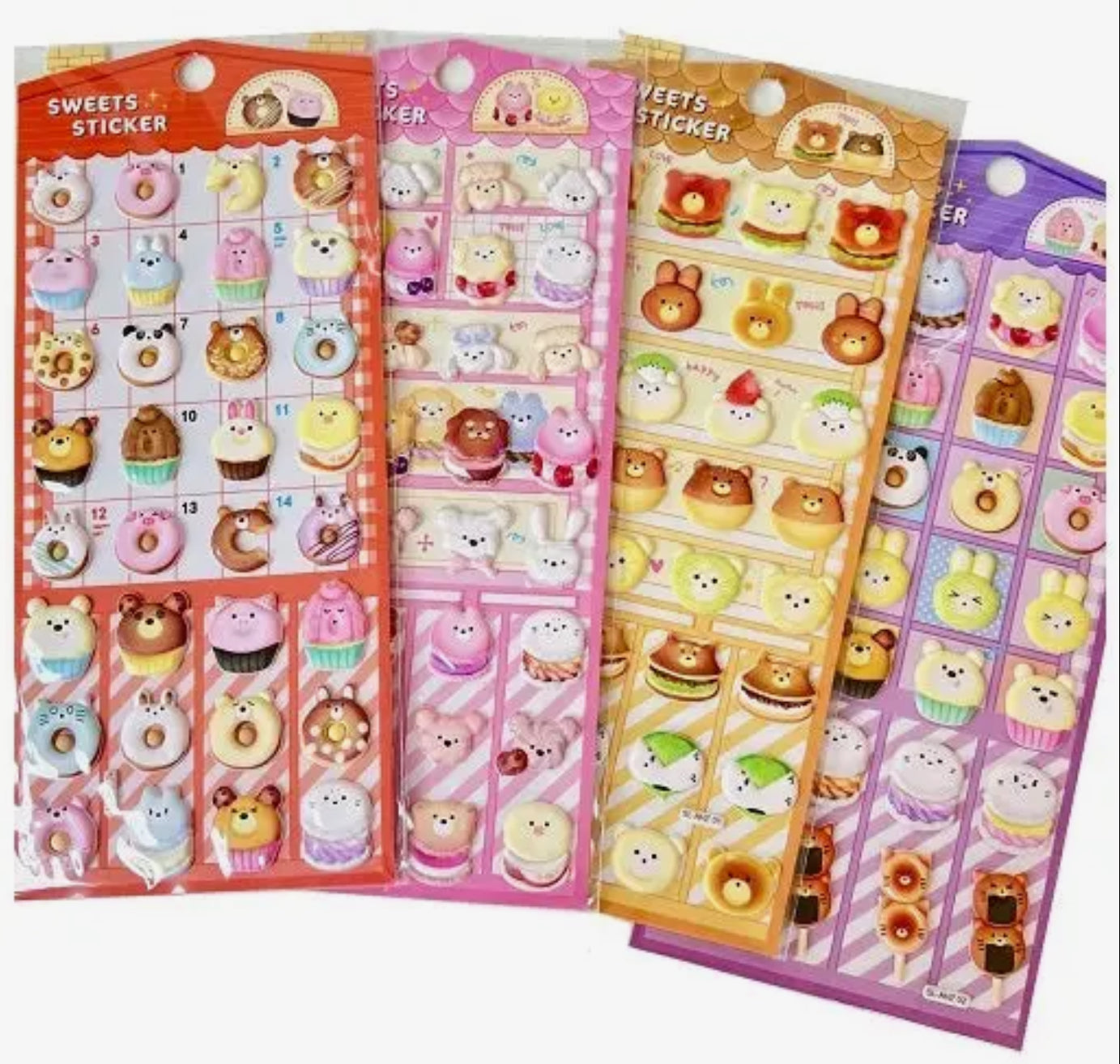Puffy Animal Sweets Sticker Sheet
