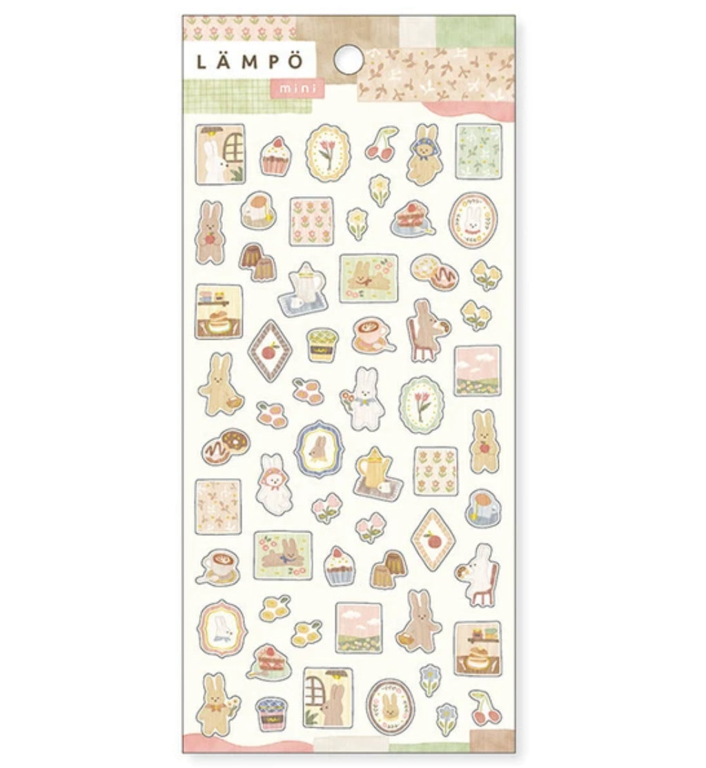 Assorted Cozy Bunny Stickers, Imported Japan