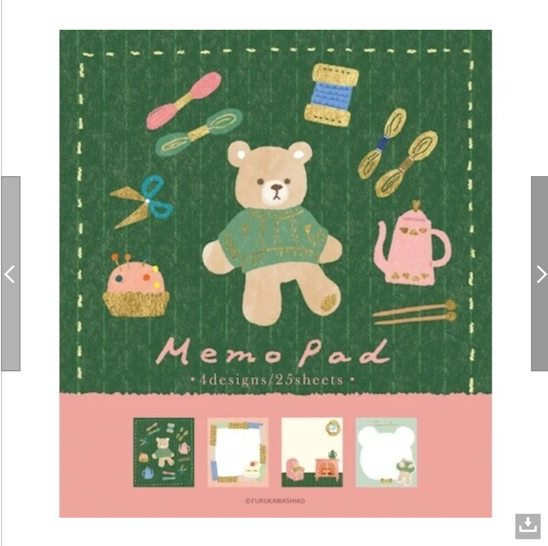 Sweater Bear Memo Pad Imported from Japan