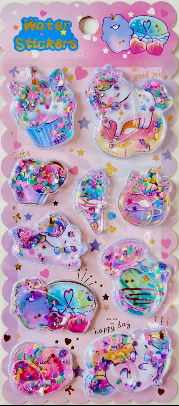 Large Water Filled Puffy Stickers