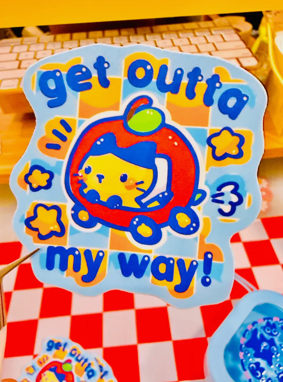 PeachyxNoodle • Vinyl Sticker, “Get Outta My Way!”