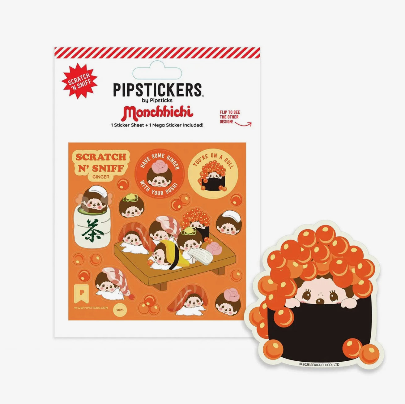Pipsticks • Monchhichi Sushi, Scratch & Sniff Stickers