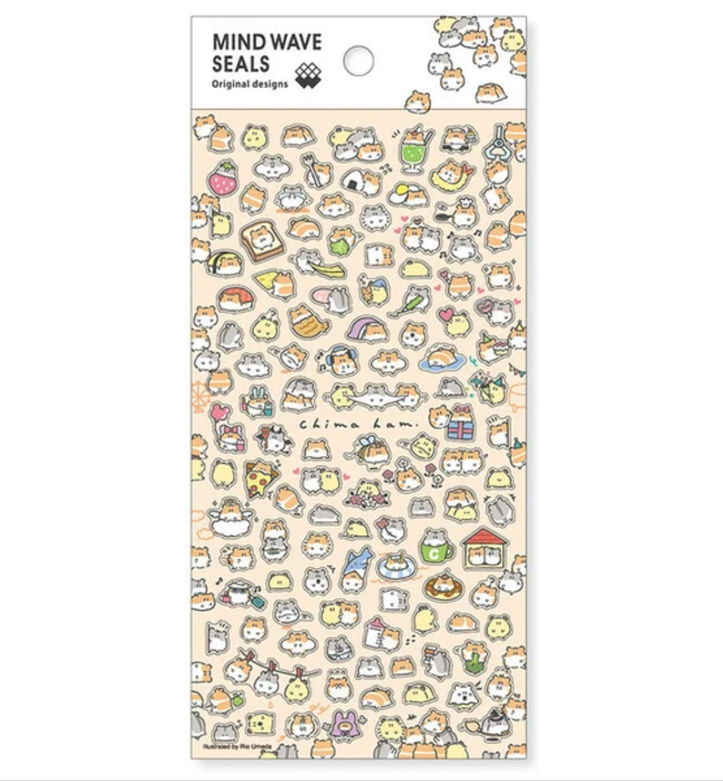Mini Hamster Sticker Sheet, Imported Japan