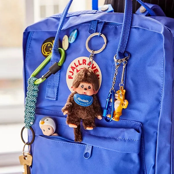 Monchhichi• Boy Blue Bib Plush Doll Keychain