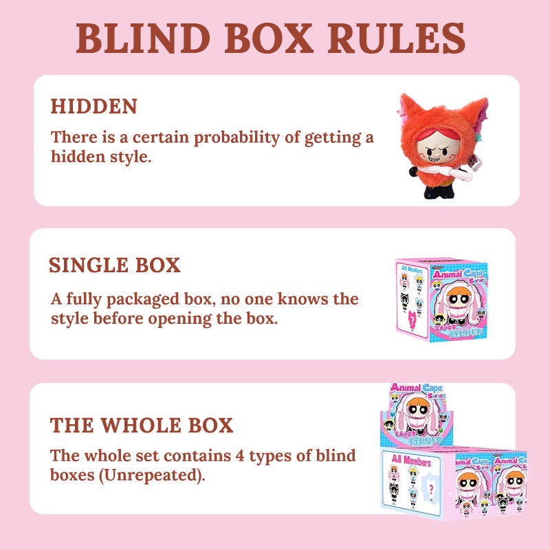 Powerpuff Girls • Animal Cap Plushie Keychain Blind Box