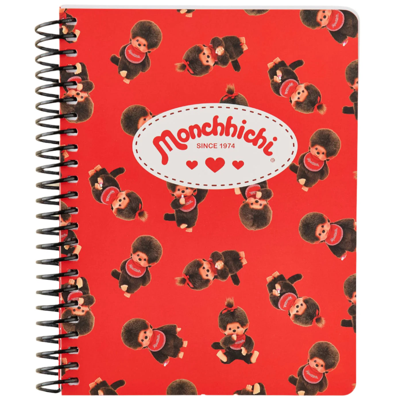 Pipsticks • Monchhichi Red Spiral Lined Notebook