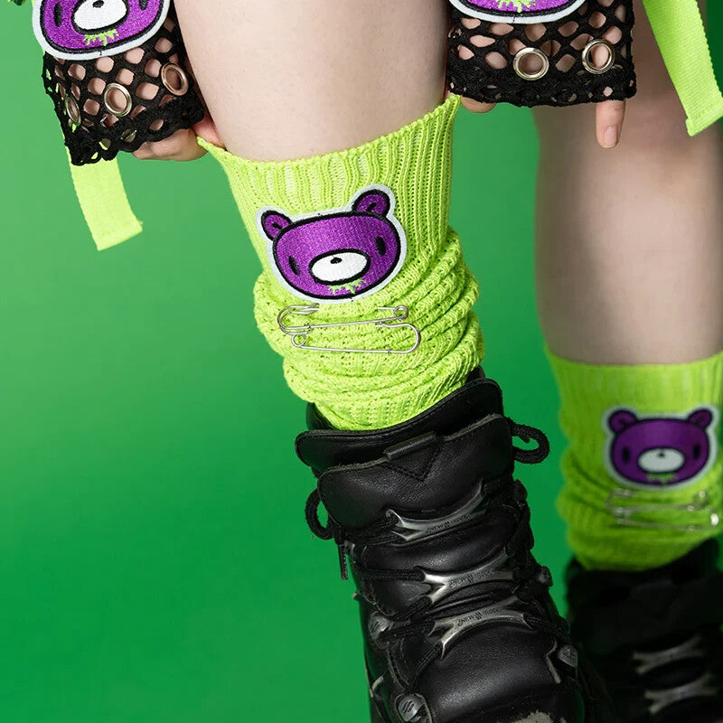 Gloomy Bear • Green Slouch Socks