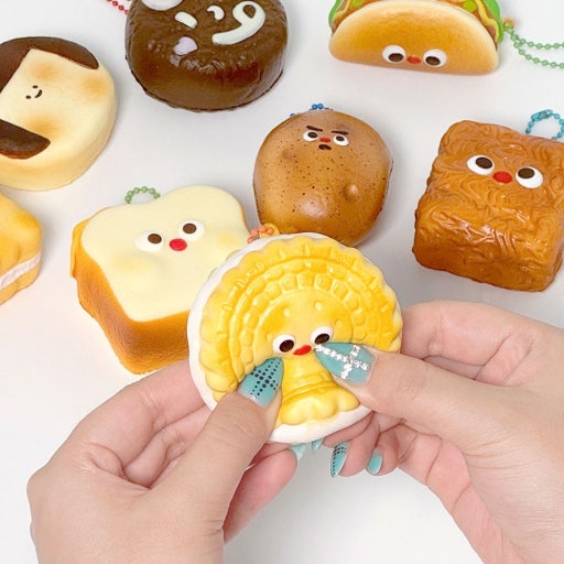 Korean Snack Squishy Sensory Keychain Blind Box, Imported South Korea
