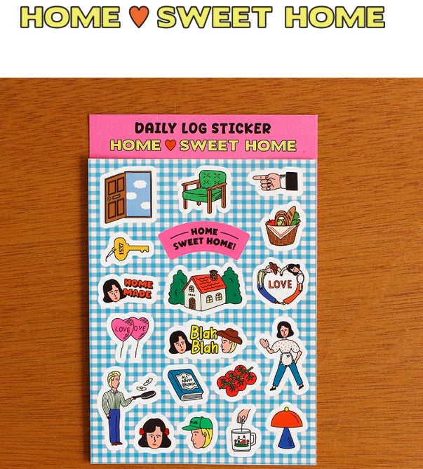Home Sweet Home Sticker Sheet, Imported South Korea