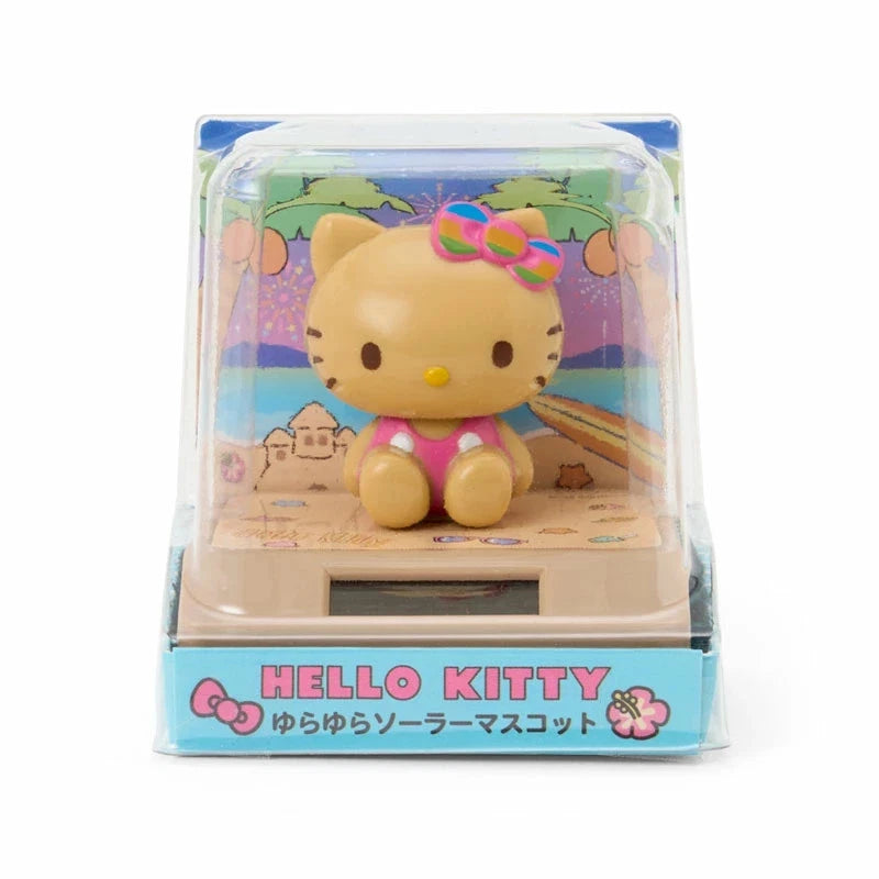 Sanrio • Tanning Tan Beach Hello Kitty Solar Powered Dancing Bobble Dashboard Toy, Imported Japan