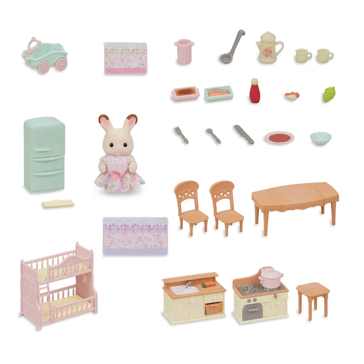 Calico Critters • Sylvanian Families, Country Home Kitchen Furniture Set, Imported Japan