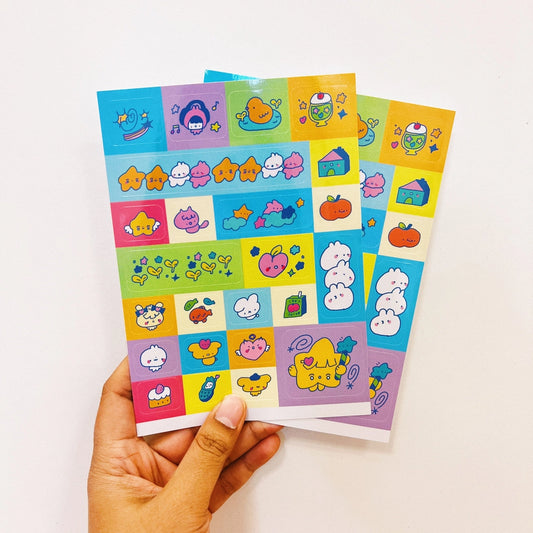 Tabetaaii • Colorful Tabe Icons Glitter Sticker Sheet