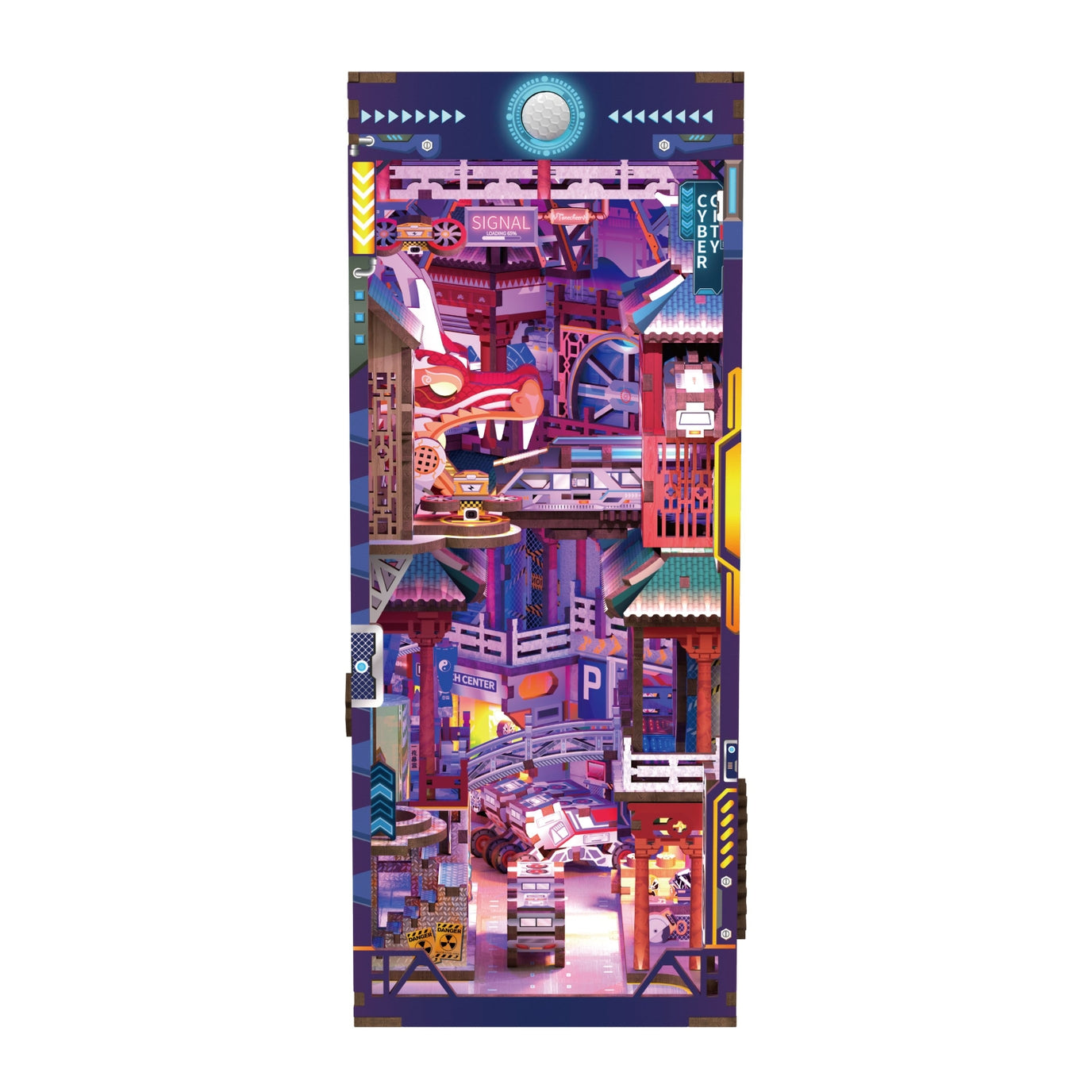 Hands Craft • Cyber City with Dust Cover, DIY Book Nook Miniature Kit