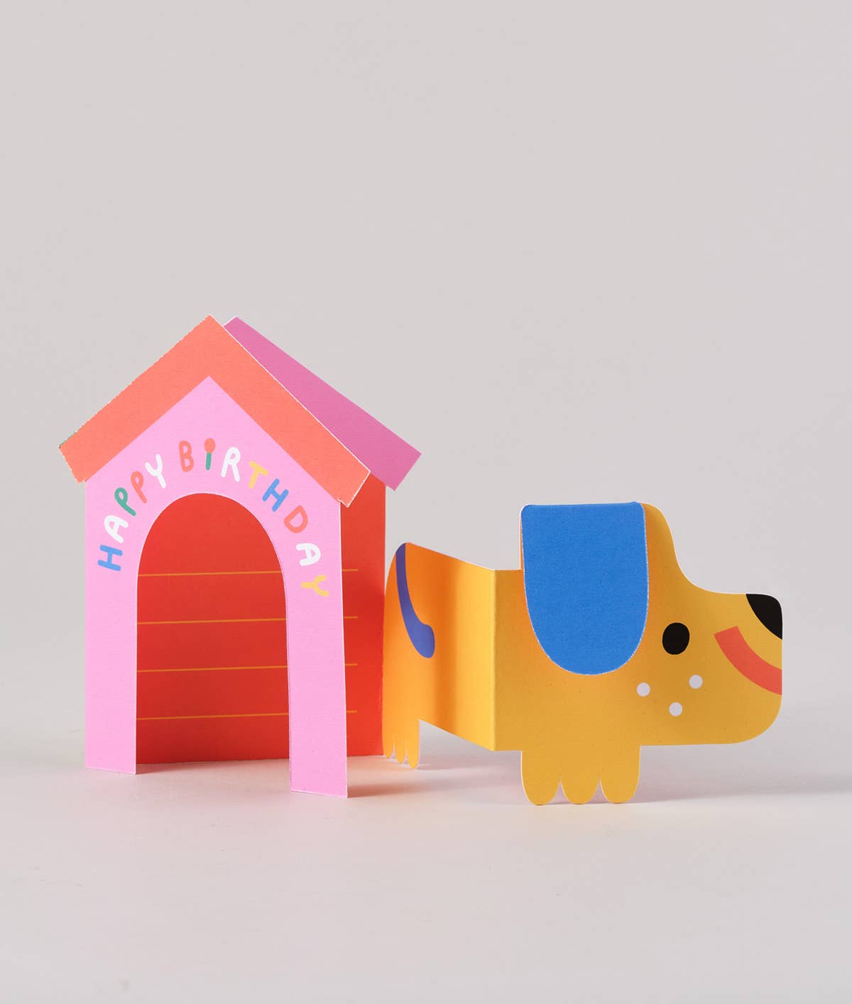 'Dog In House' Fold Out Birthday Greeting Card