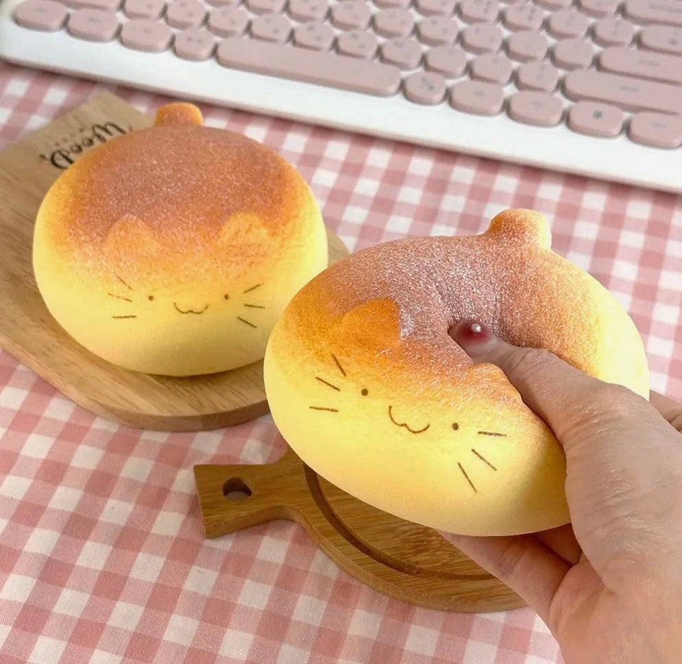 RESTOCK Neko Cat Bread Squishy • Scented Soft & Slow-Rebound Squishy Sensory Toy