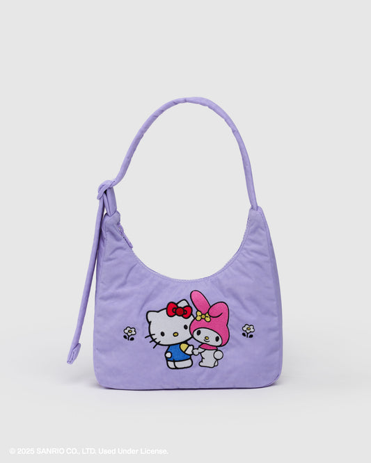 Baggu X Sanrio • Mini Nylon Shoulder Bag, Hello Kitty & My Melody Embroidered