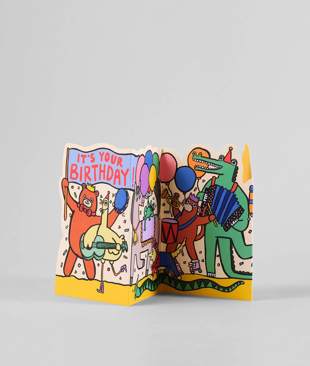 'Party Parade' Fold Out Birthday Greeting Card