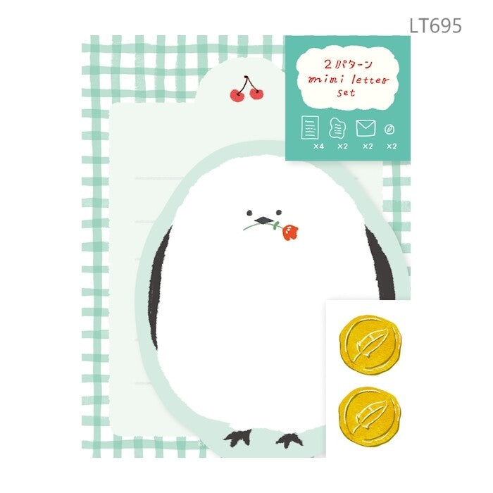 Fluffy Bird, Watashibiyori Die-Cut Mini Letter Set, Imported Japan
