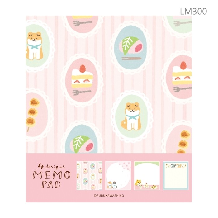 Icons Memo Pad, 4 Patterns, Imported Japan