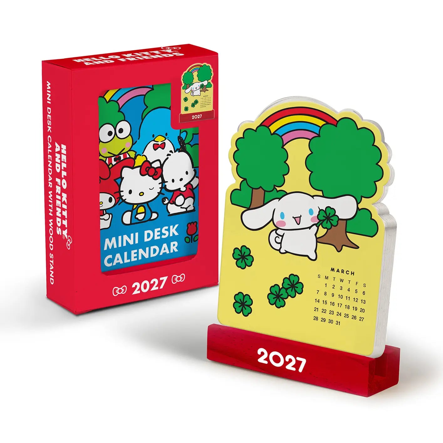 Sanrio • 2027 Hello Kitty and Friends Retro Mini Desk Calendar with Wood Stand