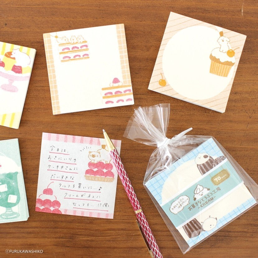 Bear Flan Sweet Shop Memo Pad, Imported Japan