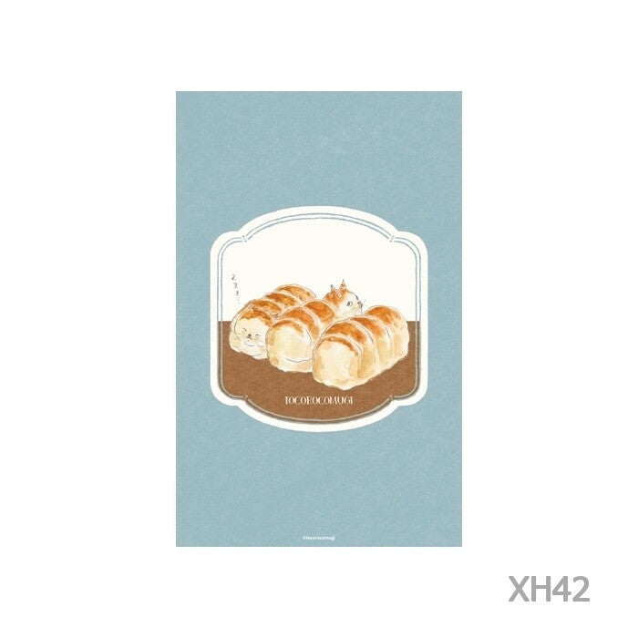 Loaf Cat, Grid Saddle-Stitched Pocket Notebook, Imported Japan